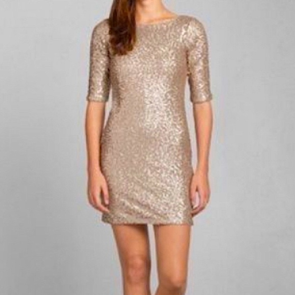 Abercrombie Gold Sequin Dress Size L